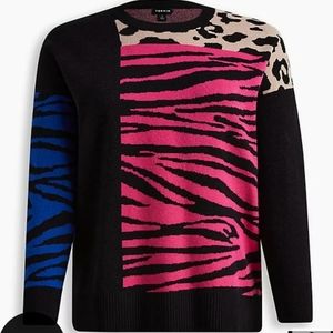 NWT Torrid Multi Print Pullover Sweater sz 00